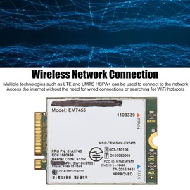 Tarjeta de Red 4G LTE, Aleación de Aluminio Tarjeta de Módulo 4G LTE Portátil, EM7455 Módulo de Tarjeta de Red Inalámbrica Compatible con Multibanda de 300 Mbps para Thinkpad T460