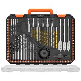 ENERTWIST 105 Pcs Drill Bit Set - HSS Titanium Coated, Carbon Steel Woodworking Bits, Hole Saws & Screwdriver Bits for Wood, Metal, Cement in Durable Case