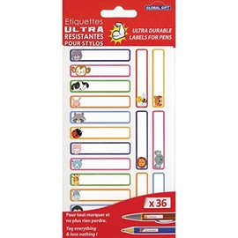 Global Gift 36 Plastic Labels - Small Animals - Extra Strong