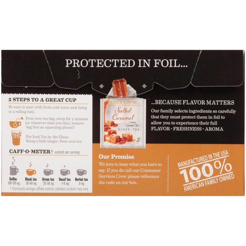 Bigelow Salted Caramel Black Tea, Caffeinated, 18 Count (Pack Of