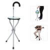 Iron Portable Folding Walking Stick Seat Tripod Travel Chair Stool