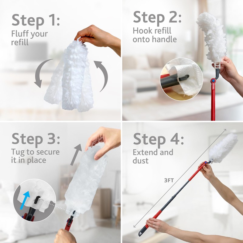 O-Cedar Flex & Catch Heavy Duty Dusting Kit with 3