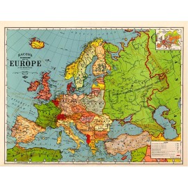Antiguos Maps Bacon's Standard Wall MAP of EUROPE circa 1921 24" x 32" Big Large Print Poster