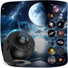 Macchiatto Upgrade Planetarium Projector, Galaxy Projector Lamp with 13 Planet Discs, LED Starry Sky with Timer, LED Sky Projector for Room Decor, Star Projector for Children Adults - Black
