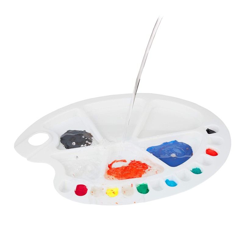1 x Paint Mixing Palette with Finger Hole for School
