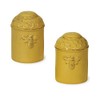 Boston International Embossed Ceramic Salt and Pepper Shakers, 2-Piece Set,