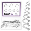 Swpeet 21Pcs 7Sizes Stainless Steel V-Shaped Push Button Spring Clips