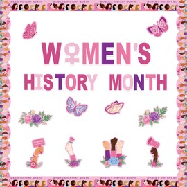 Women’s History Month Bulletin Board Decorations Women’s History Classroom Wall Decor Women's History Month Door Decoration Banner Backdrop March 8th Decorations for School International Women's Day