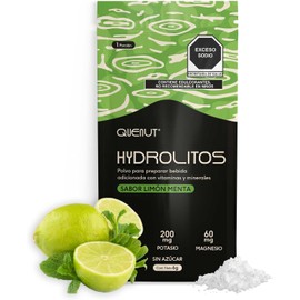QUENUT Electrolitos en Polvo Sin Azúcar 30 sobres Hidratación Sodio, Magnesio, Potasio, Vitamina complejo B, C y E (Limon-Menta Sal)