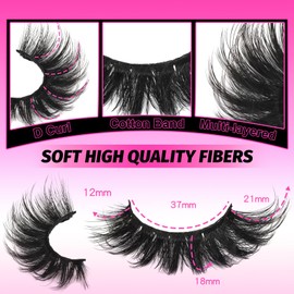 Veleasha Lashes D Curl Fluffy Eyelashes Cat Eye Lashes 5D Volume False Lashes Kit with Lash Glue and Tweezers 10 Pairs Soft False Eyelashes Luxury Fake Eyelashes Wispy Look Like Extensions (D15 Kit)