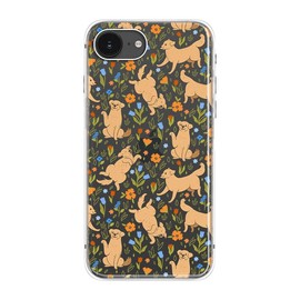 Blingy's for Cellphone Case, Cute Dog Pattern Golden Retriever Style Labrador Animal Design Transparent Soft TPU Protective Clear Case 6.1 inch (Dog in Flowers, SE4)