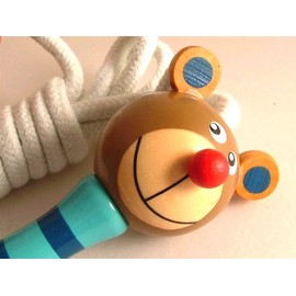 RSC Great fun Animal skipping rope - wooden handle and Bear design