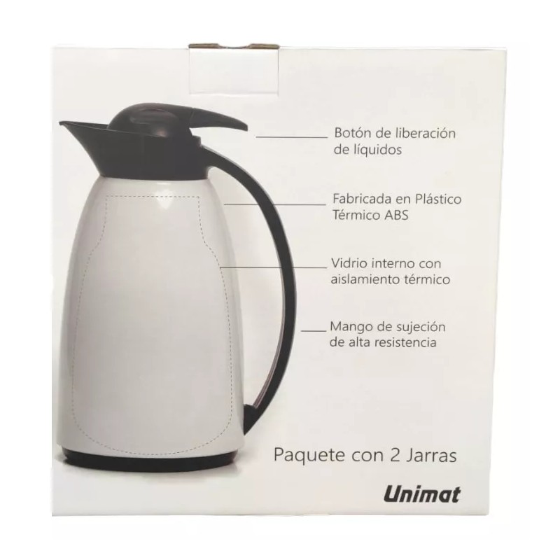 Unimat Jarra Profesional 1lt Con Aislamiento Termico 2pzas