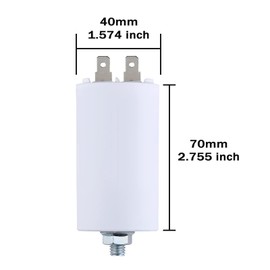 VEXUNGA 12uF 450V Start up Capacitor CBB60 Motor Capacitors 12 MFD 450 Volt 40x70MM M8 Connector 50/60Hz for Washing Machine