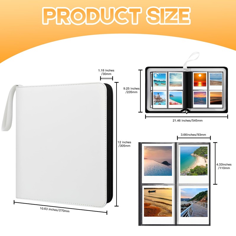 256 Page Large Square Photo Album for Polaroid i-Type, 600