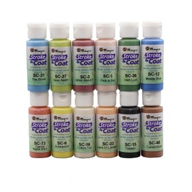 Creative Hobbies Mayco Stroke and Coat Glaze for Ceramics Kit 3 | 12 Assorted 2 oz Jars with How to Paint Pottery Book