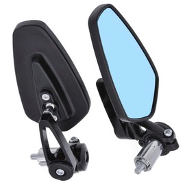 Yibid Motorcycle Mirrors, Handle Bar end Triangle Side Rearview Compatible With 7/8 inch Handlebar Honda GROM MSX125 CB500F Yamaha FZ-07 MT-09 FZ-09 FZ10 Kawasaki Z125 Z800 (Black Stem)