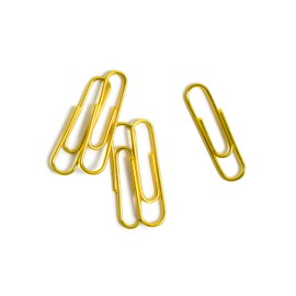 U Brands Gold Paper Clips, Office Supplies, Clear Vinyl Coated, Medium, 33mm, 1,000 Count