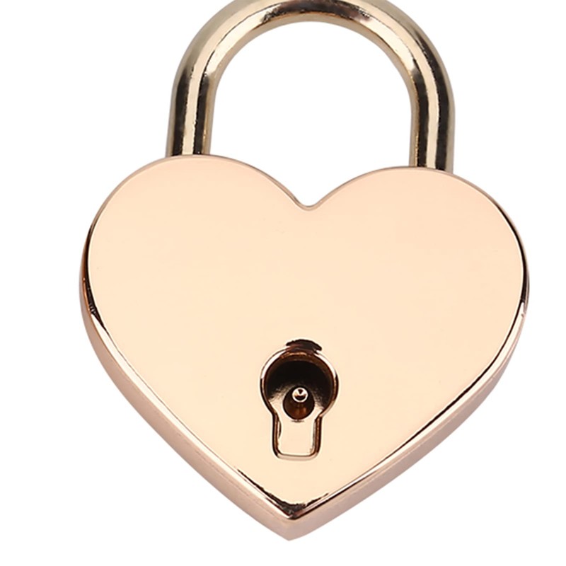 Heart Shaped Padlock with Skeleton Key, 2 Sets, Metal Lock
