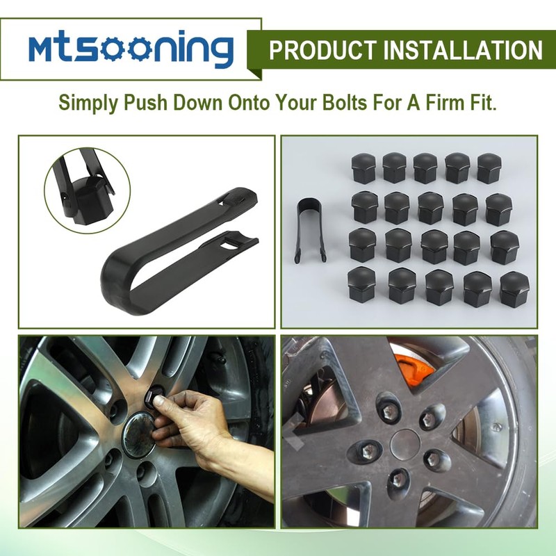 Mtsooning 20PCS Wheel Lug Nut Cover, 17mm/0.67" Flexible Lug Bolt