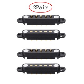 2 Pair Magnetic Pogopin Connectors, 2/3/4/5P 2A Male/Female 2.54MM Through Hole Spring Loaded DC Power Connectors (5Pin)