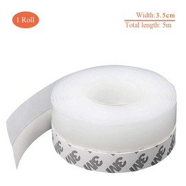 Door Seal Strip,Weather Stripping Draft Draught Excluder Tape for Windows,Shower Door Bottom Seal Waterproof Windproof Dust Proof Weatherproof Soundproof Insects Proof Transparent 35 mm x 5 m