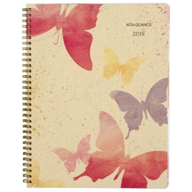 AT-A-GLANCE Weekly/Monthly Planner, January 2018 - December 2018, 8-1/2" x 11", Recycled, Watercolors (791-905G)