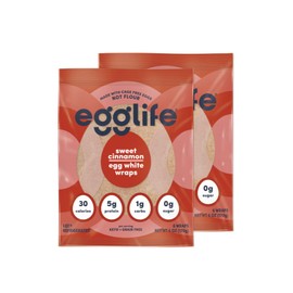 egglife egg white wraps, Sweet Cinnamon, Egg White Wraps, 12 Total Wraps (2-6 Packs) - Gluten Free, Dairy Free, No Flour, Sugar Free, Keto Friendly, Paleo, Low Net Carb, Protein Packed