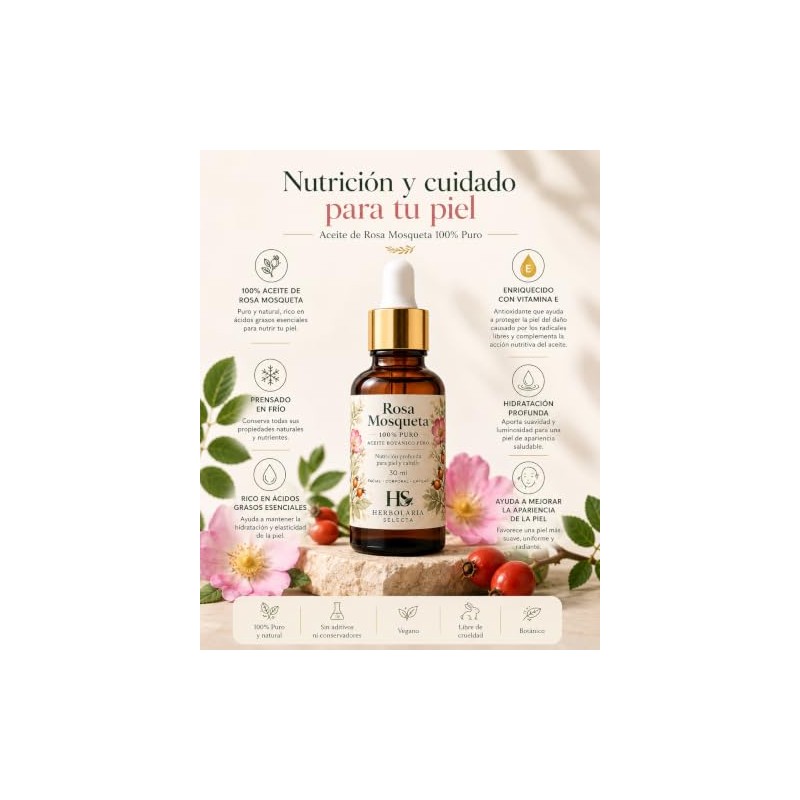 Aceite de Rosa Mosqueta 100 Puro 30 ml con Vitamina