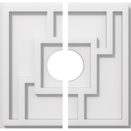 Ekena Millwork CMP12KX2-03000 Knox Architectural Grade PVC Contemporary, Two Piece Urethane Ceiling Medallions 12"OD x 3"ID x 4"C x 1"P