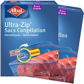 Albal Ziploc 4008871202024 Ziploc Bags (2 Packs of 8 Each) - Large