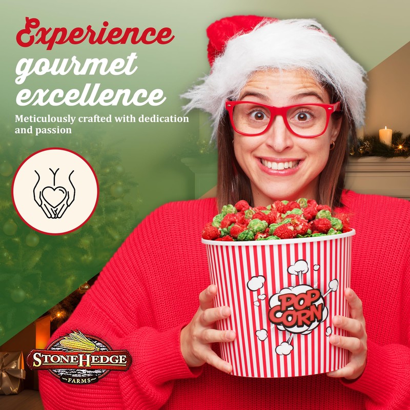 Stonehedge Farms Christmas Kettle Corn Popcorn | 26 oz Large