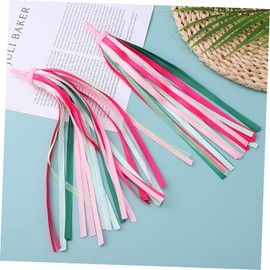 CLISPEED Pair of Green Streamers for Adults Pink Streamers Bicycle Accessories for Children Scooter Accessories for Children Bicycle Decorations Ribbon Handle Tow Roller Bicycle Carrier