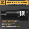 Aiourx 1/2" Drive T100 Torx Star Bit Socket, CR-MO Steel,