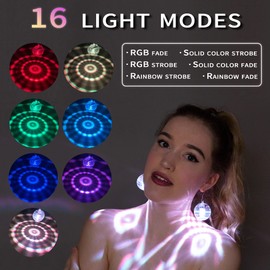 PUFIER LED Earrings Light Up Earrings 16 Light Modes Rechargeable Disco Heart Earrings for Women Disco Party Decorations & Rave Accessories