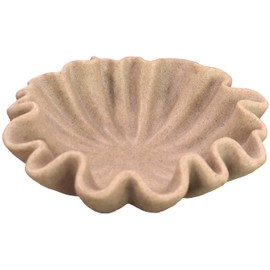 6" Small Handmade Decorative Bowl decor , Handicraft Scalloped Bowls for Modern Home Decor,Ruffle Decor,Key Bowl for Entry Table,Decorative Fruit Bowl for Kitchen Counter,Artificial Stone Beige