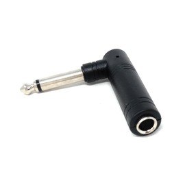 DRUT 1/4 Inch (6.35mm) Right Angle Mono TS Male to 1/4 Inch Mono Female Audio Adapter – L-Shaped Connector for Guitar, Mixer, Amplifier, and Speaker (1)