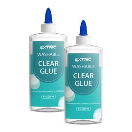 Clear Glue, Washable Liquid Glue 9 Ounces, 2 Count – Slime Glues, Art Crafts, for Home and School Glues, Dries Clear, Non-Toxic