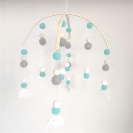 Nicole Knupfer Baby Bed Mobile Wind Chime Rattle Toy, Newborn Nursery Hanging Bell, Wooden Ornament Gift, For Baby Girls or Boys