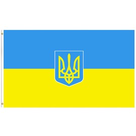 Ukraine Flag 5ftx3ft with Eyelets,Ukraine National Flag Badge,Ukrainian Flag Large Ukrainian Decoration Ukrainian National Flag Banner Bunting for Parade,Patriotic Activities Support,Garden Home Decor