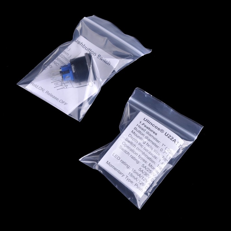 Ulincos Momentary Push Button Switch Waterproof Switch IP67 U22A1 Blue