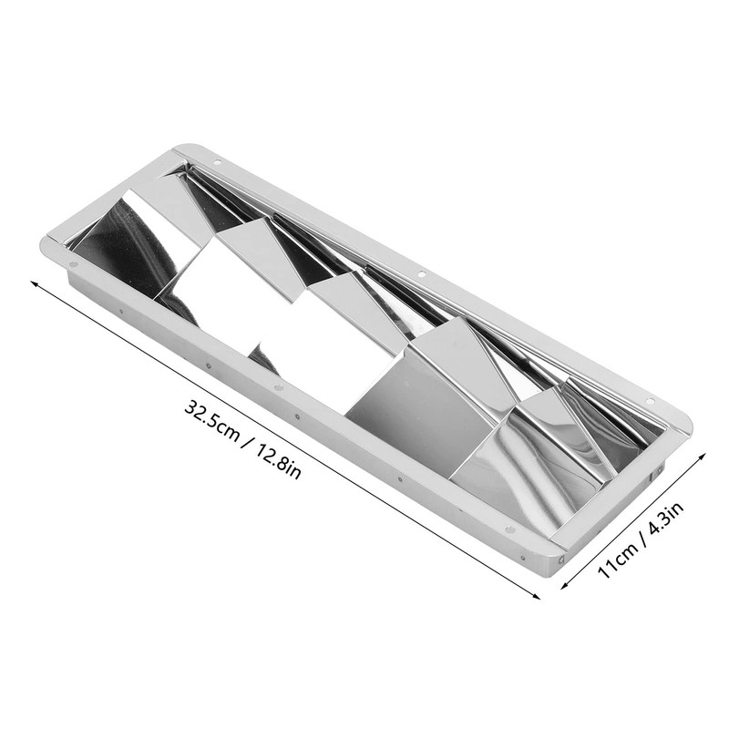 Marine Louvered Vent, 5 Slots Boat Rectangle Stainless Steel Louvered