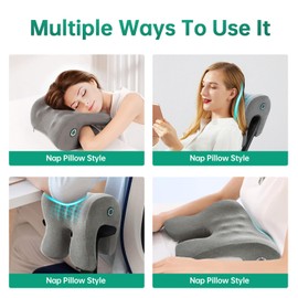 MOONYOOY Headrest Office Chair Neck Pillow Support Memory Foam Neck Support Supportive Headrest Pillow for Pressure Relief, Improved Posture for Working Chair, Car, Sofa, Plane and Travel