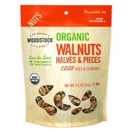 Woodstock, Organic Walnuts, Halves and Pieces, 5.5 oz (156 g) Woodstock, Organic Walnuts, Halves and Pieces, 5.5 oz (156 g) - 2pcs