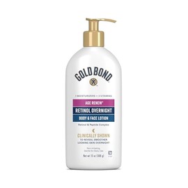 Gold Bond Age Renew Retinol Overnight Body & Face Lotion, With Retinol & Peptide Complex, 13 oz.