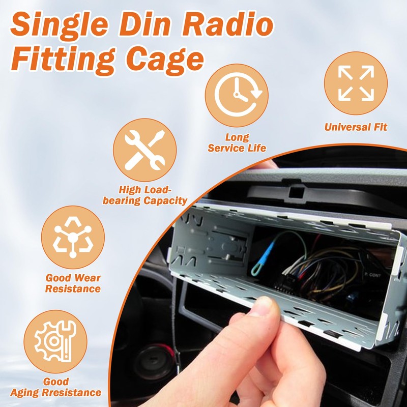 Sthovd Universal Single Din Stereo Radio Replacement Fitting Cage Kit