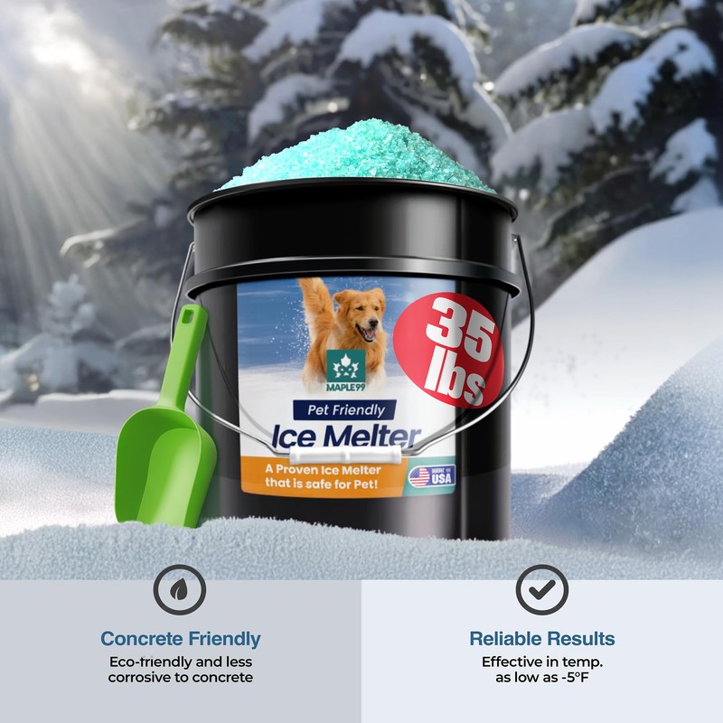 Maple99 Pet Safe Ice Melt Safe for Concrete 35 lb