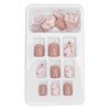 24 Piezas de Uñas Postizas, Cubierta Completa, Pegamento en Uñas,