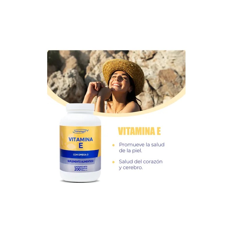 Vitamina E + Omega 3 Antioxidante | 200 Cápsulas |
