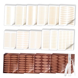 48 Sheets Mix Size Double Eyelid Tape, Invisible Eyelid Tape, Breathable Lid Lifter Strips for Hooded Eyes Natural Glue-Free Lace Eye Lid Stickers for Makeup Artists & Beginners